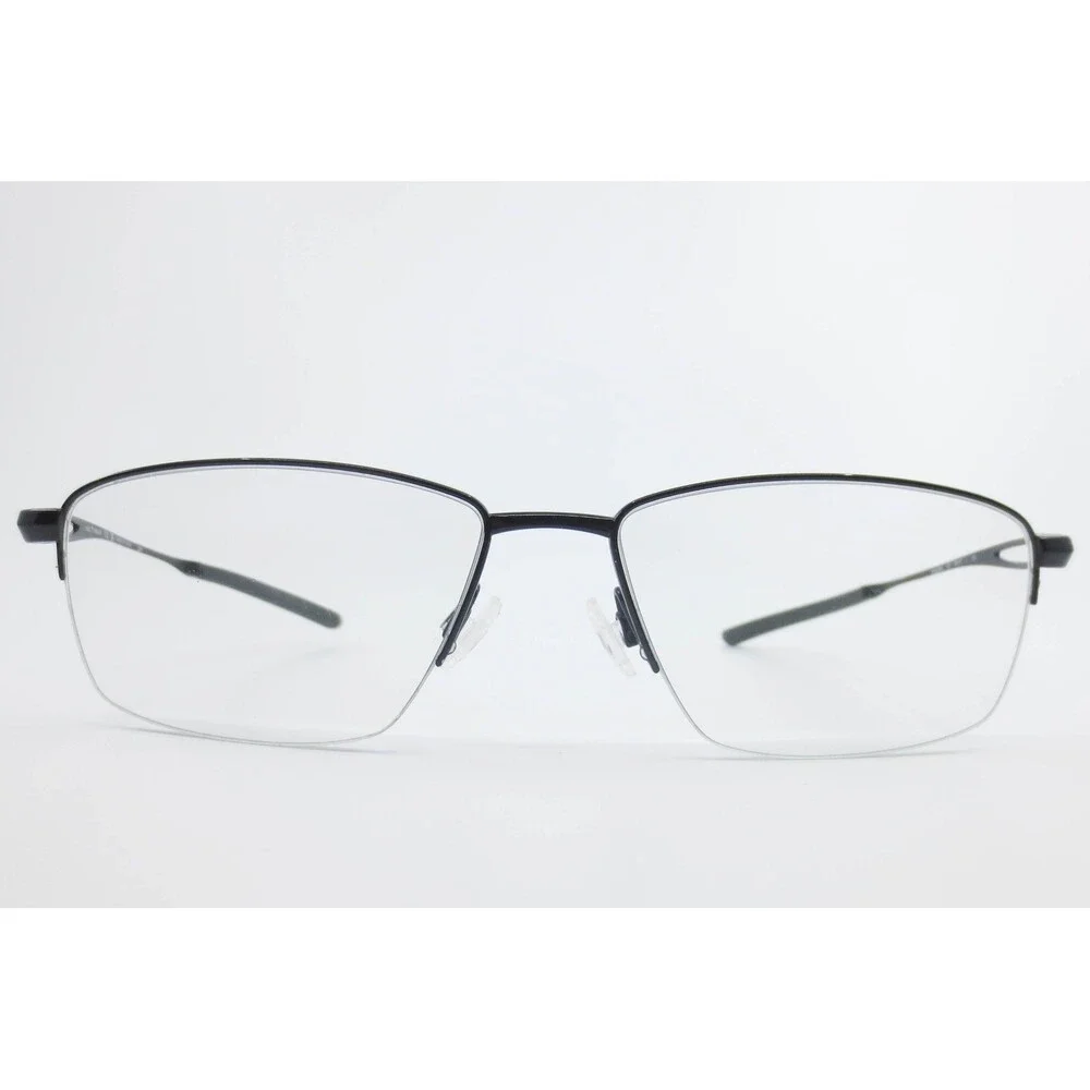 Nike 6045 001 Matte Black Titanium Semi Rimless Rectangular Eyeglasses 56-17-145